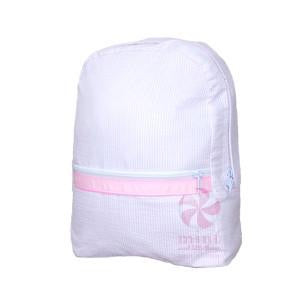 Pink Seersucker Medium Backpack - Sweet as Jelly