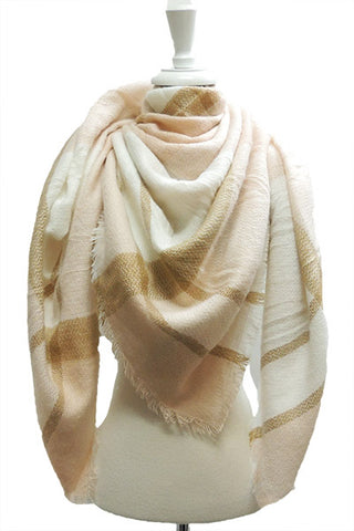 Pink & Taupe Blanket Scarf - Sweet as Jelly